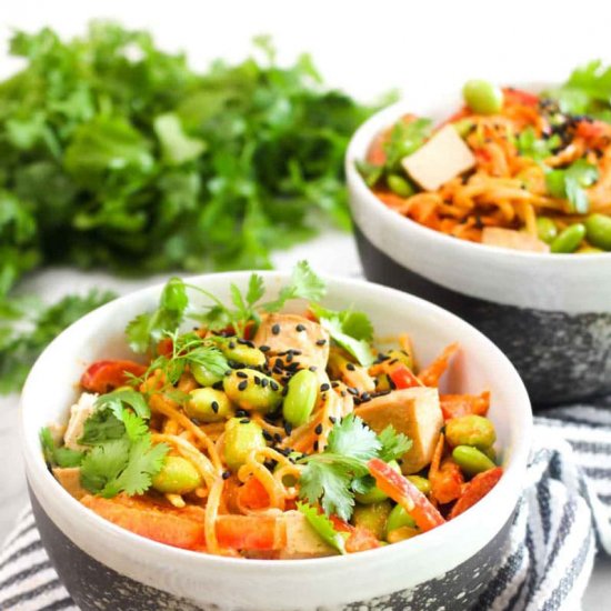 Thai Red Curry Soba Noodle Salad