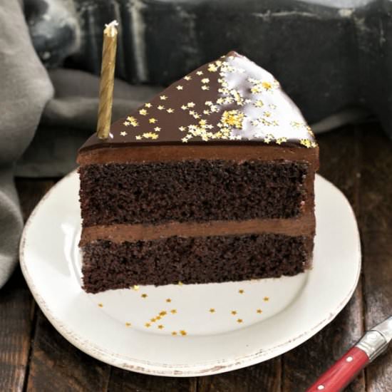 Layered Chocolate Mirror Cake