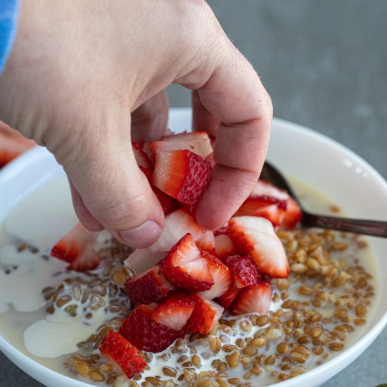 Strawberries and Cream Porridge