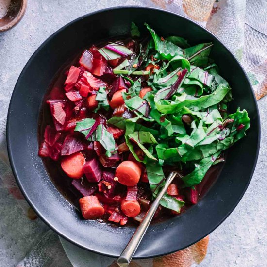 Beet Greens Vegetable Soup