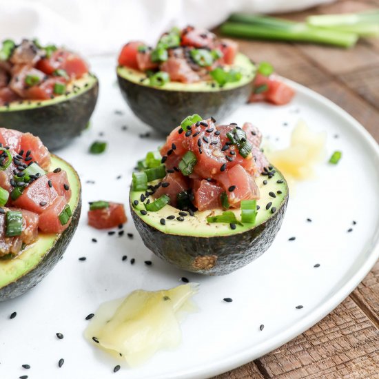 Asian Tuna Tartare Avocado Bowls