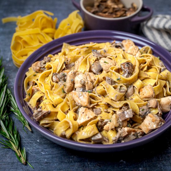 Creamy Chicken Mushroom Tagliatelle