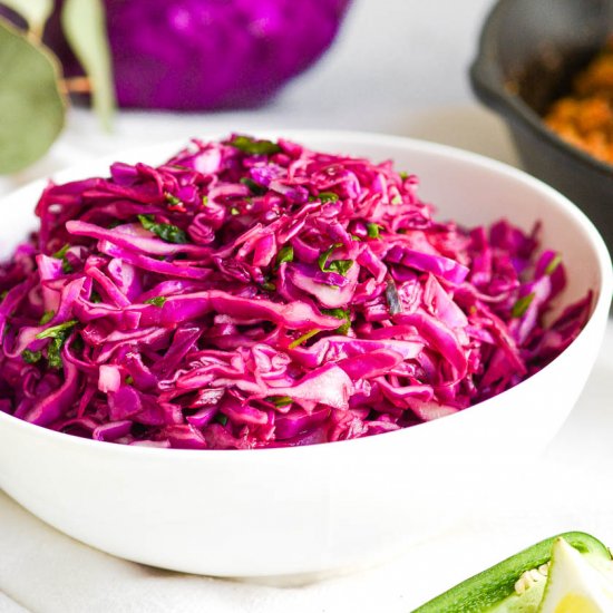 Cilantro Lime Red Cabbage Slaw