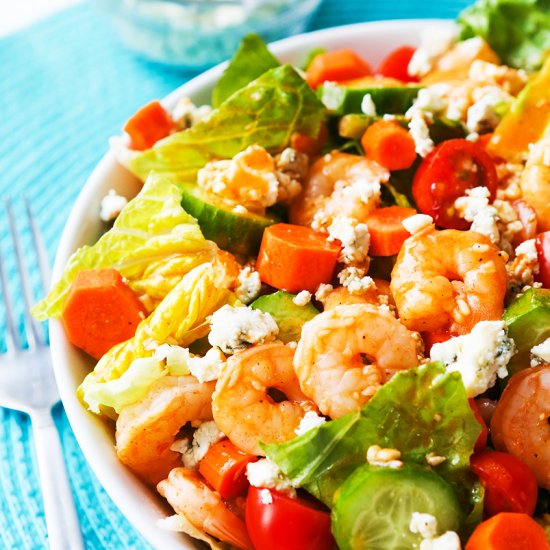 Buffalo Shrimp Salad