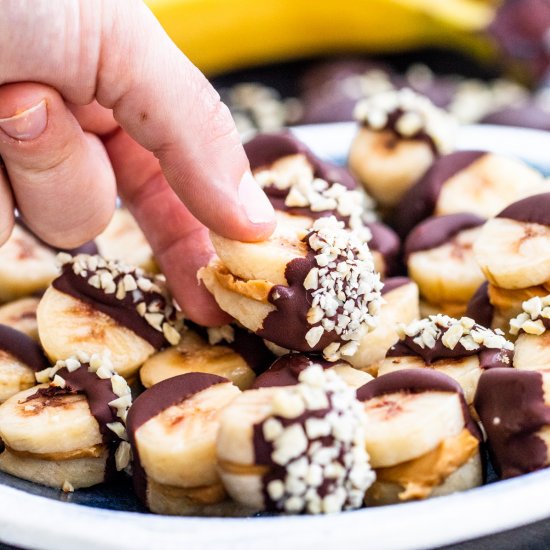 Frozen Peanut Butter Banana Bites