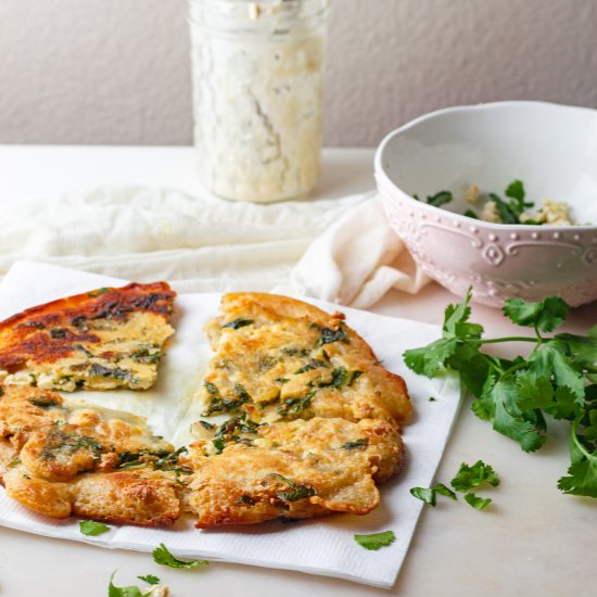 Fried sourdough starter with tofu