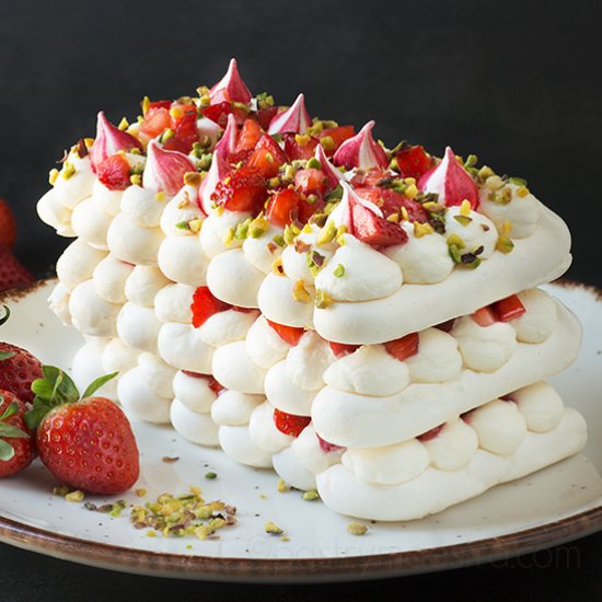 Strawberry and Meringue Cake