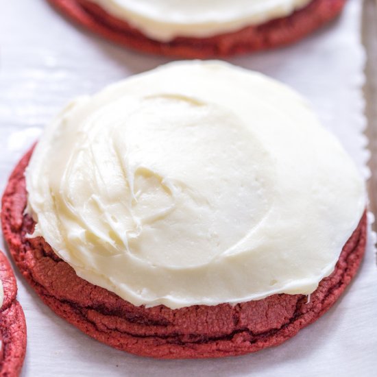 GIANT Red Velvet Cookies