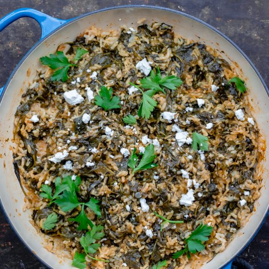 Spanakorizo: Greek Spinach Rice