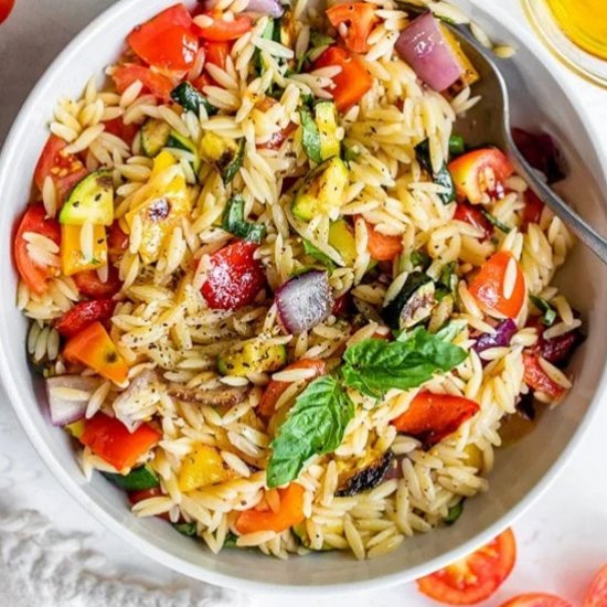 Grilled Vegetable Orzo Pasta Salad