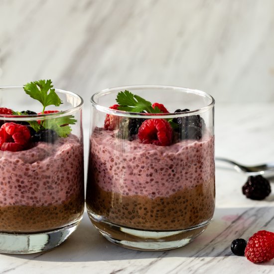 Chocolate Raspberry Chia Pudding