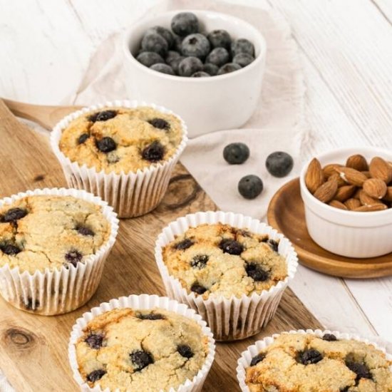 Almond Flour Blueberry Muffins