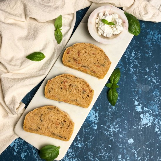 Sourdough tomato basil bread