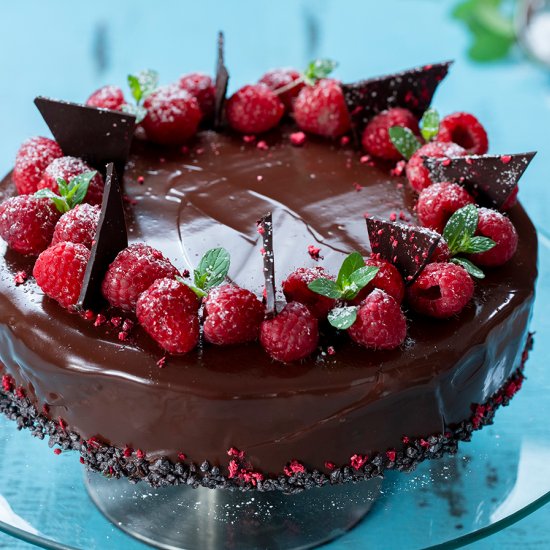 Chocolate Raspberry Mousse Cake