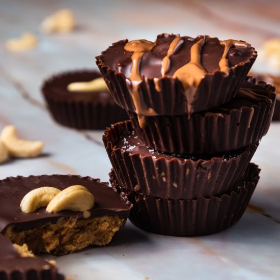 Dark Chocolate Cashew Butter Cups