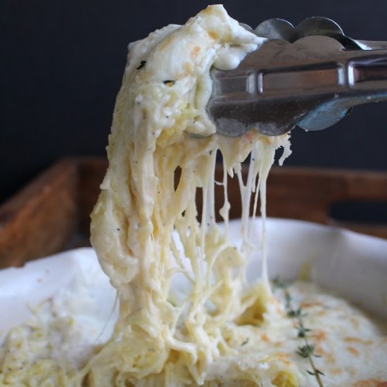 keto spaghetti squash alfredo