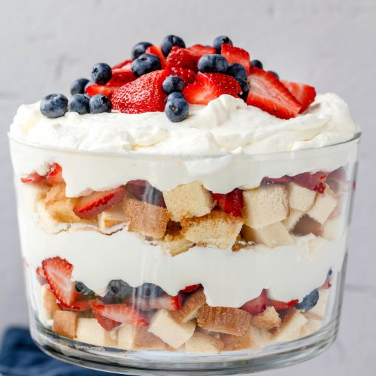 Red White & Blue Marble Trifle