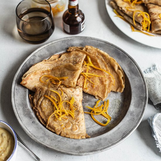 Crêpes Suzette flavored with Orange