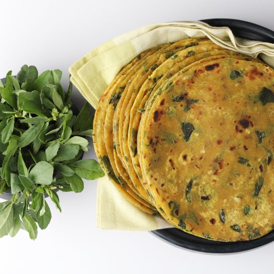 Methi (Fenugreek Leaves) Paratha