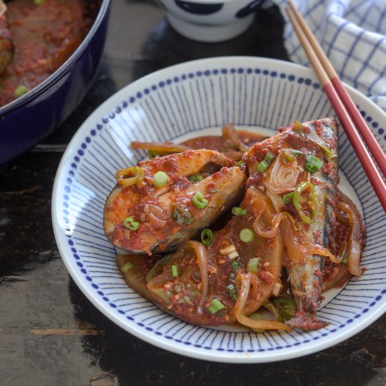 Korean Braised Mackerel and Radish