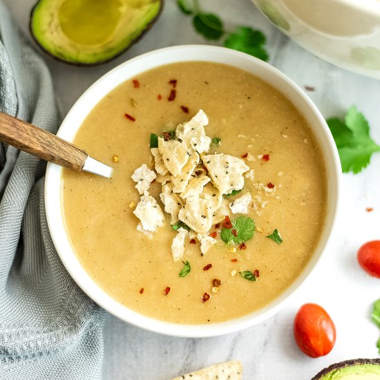 Mexican Cauliflower White Bean Soup