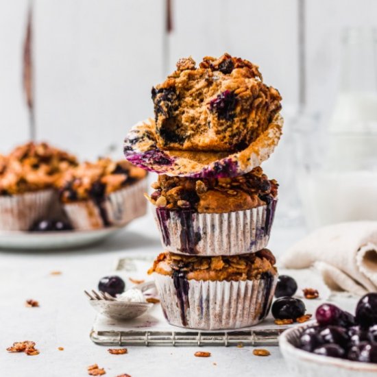 Nutty Blueberry Breakfast Muffins