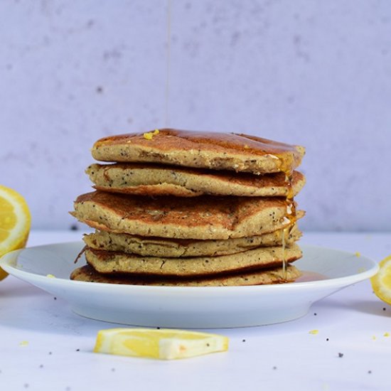 Lemon Poppy Seed Vegan Pancakes