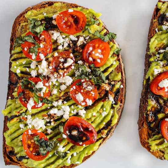 Avocado Toast with Tomatoes + Feta