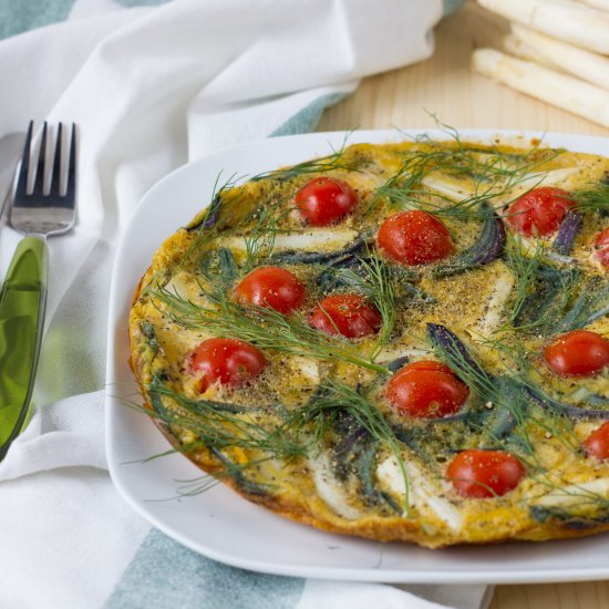 Frittata with white asparagus