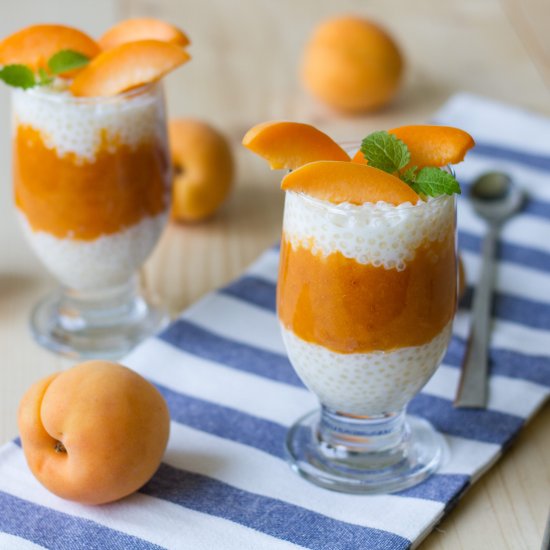 Tapioca and apricot dessert