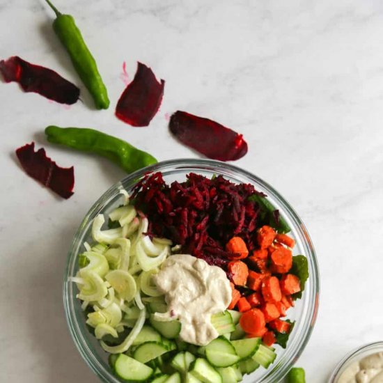 Kale Salad with Tahini Dressing