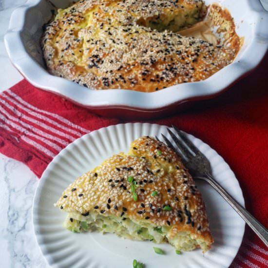 Cabbage & Scallions Pie