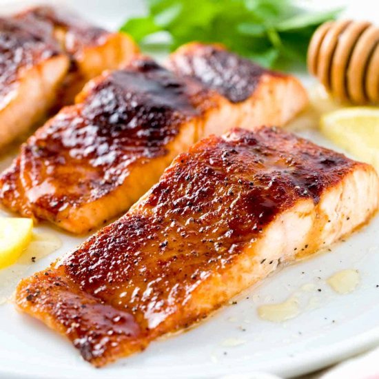 Broiled Salmon with Molasses Glaze