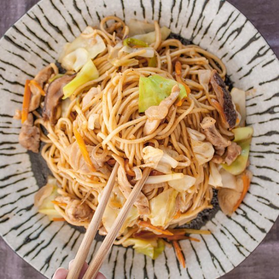 Chicken Yakisoba Noodles