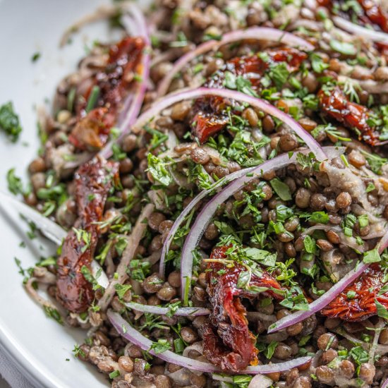 Lentils with Sun-Dried Tomatoes, On