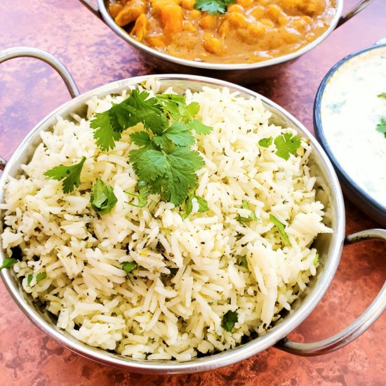 Easy Green Cilantro & Garlic Rice