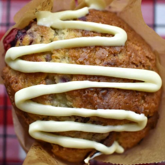 Raspberry and White Choco Muffins