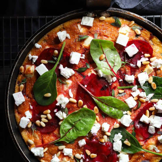 Beautiful beetroot & feta frittata