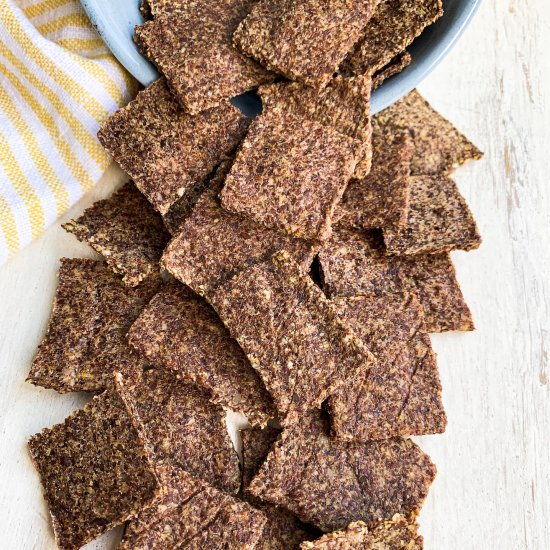 2-ingredient Almond Flax Crackers