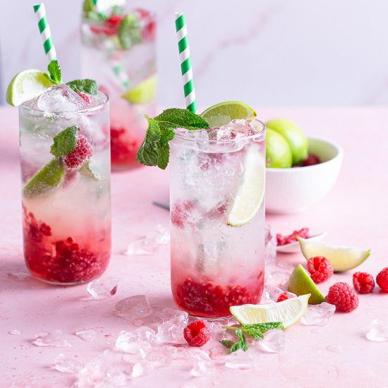 Raspberry Virgin Mojito