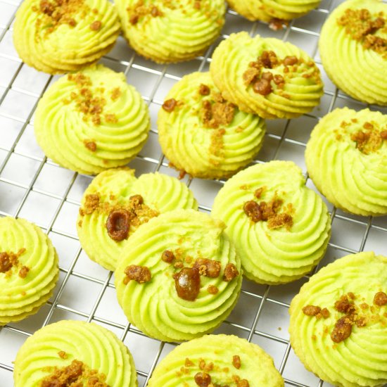 Pandan Gula Melaka Butter Cookies