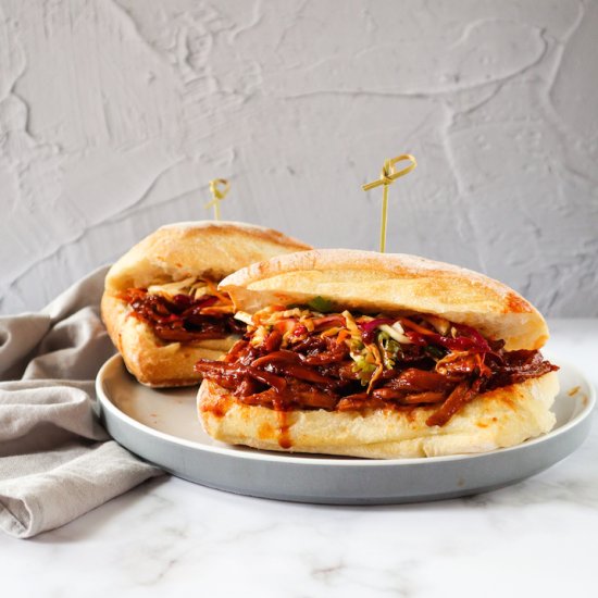 Vegan Korean Pulled Pork Sandwich