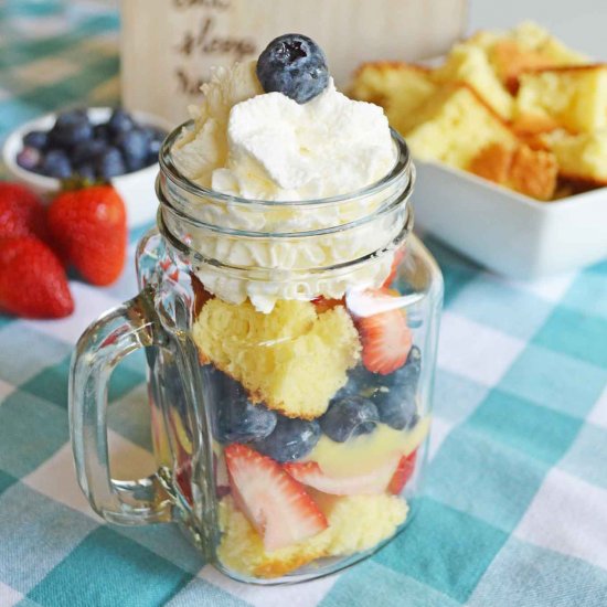 Red White and Blue Berry Trifles