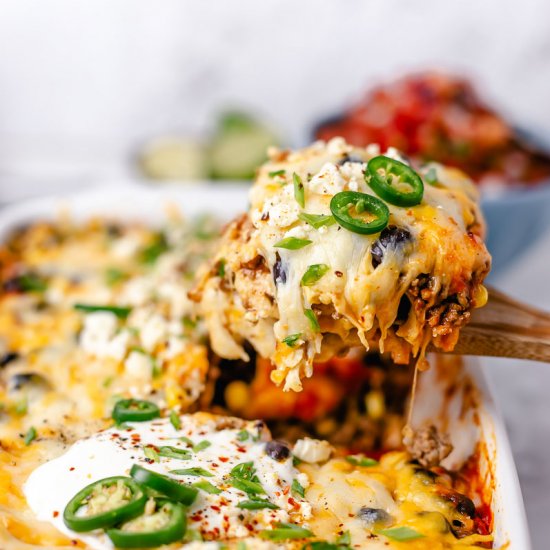 BEEF ENCHILADA CASSEROLE