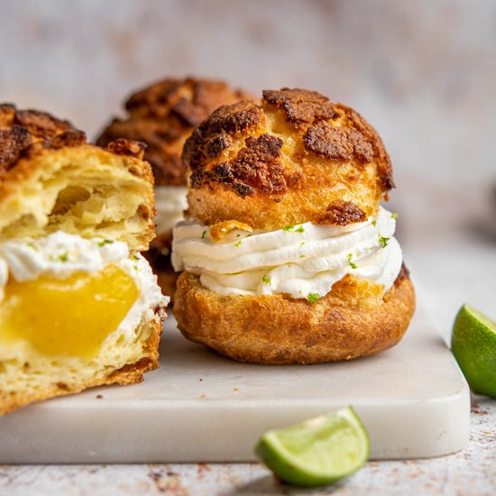 Key lime cream puffs