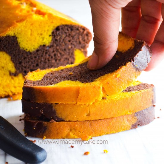 Chocolate Mango Marble Cake