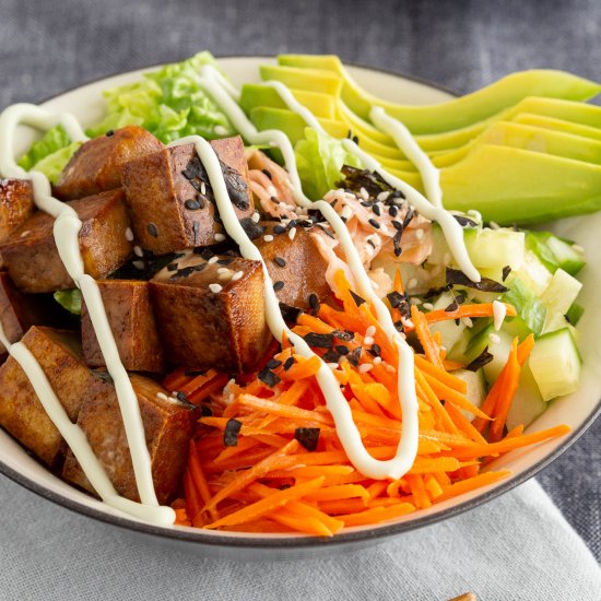 Quick Teriyaki Tofu Sushi Bowls