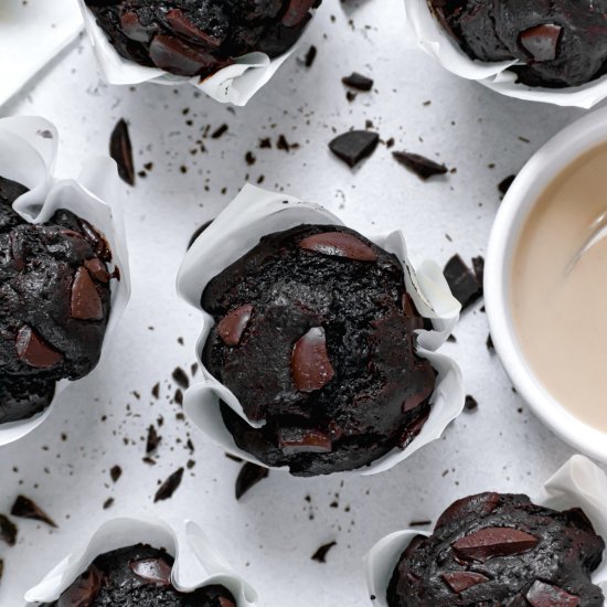 Double Chocolate Tahini Muffins