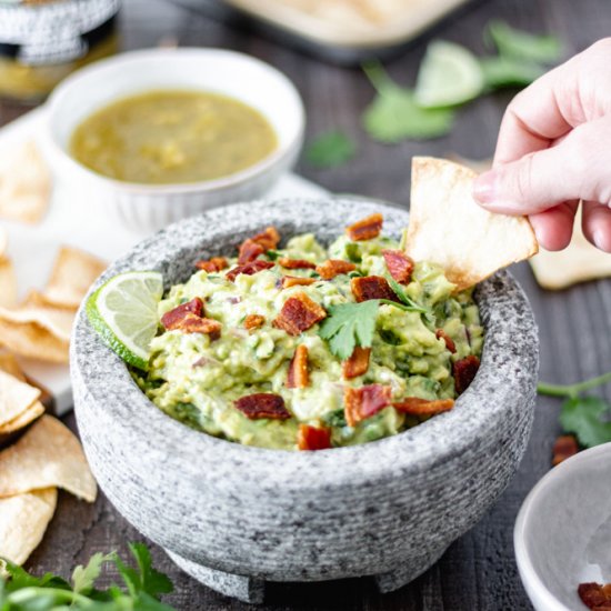 Loaded Tomatillo Salsa Guacamole