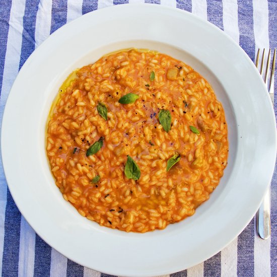 Aubergine/Eggplant & Tomato Risotto